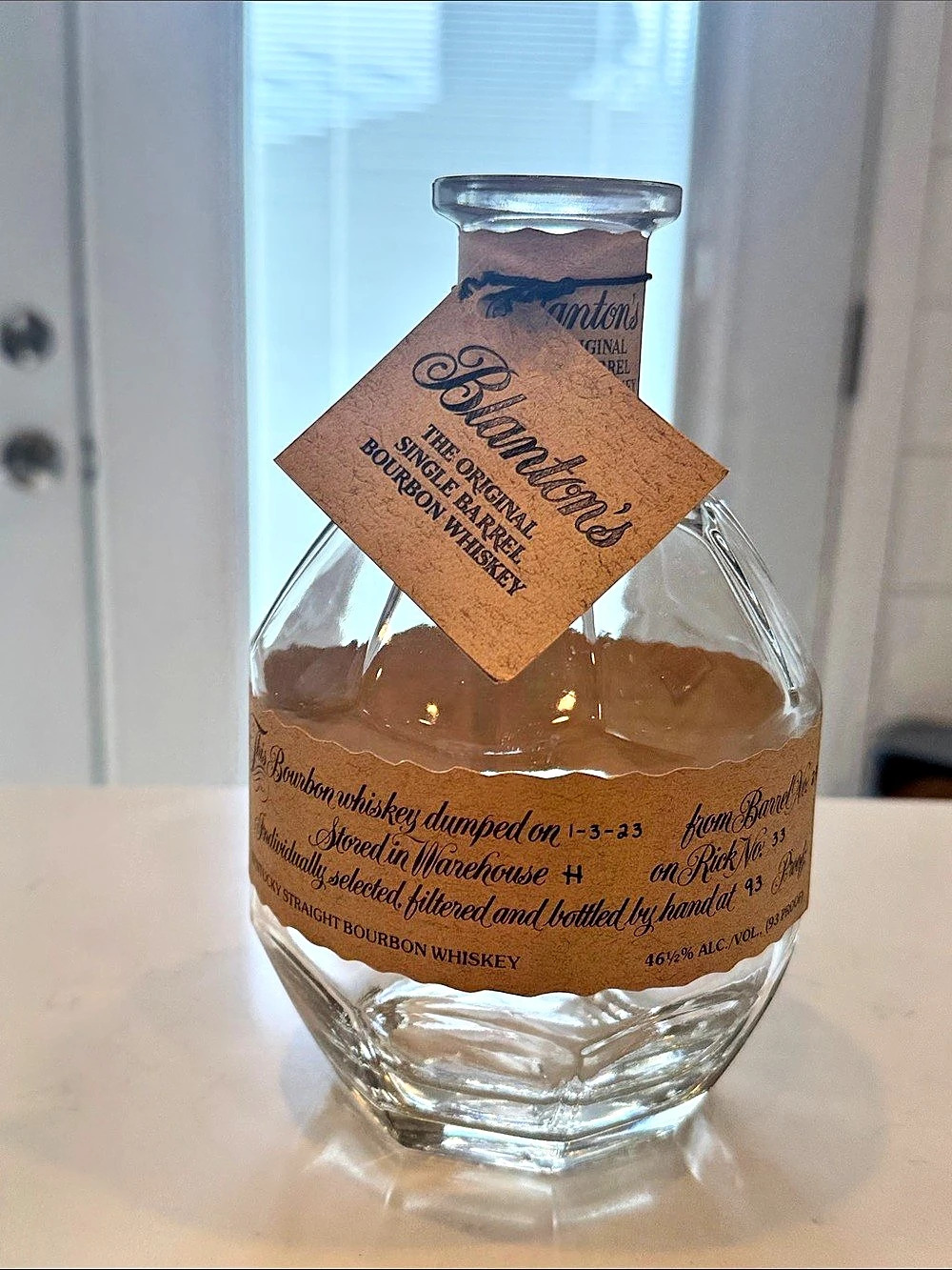 Blanton's Original Single Barrel Bourbon Empty Bottle 750ml